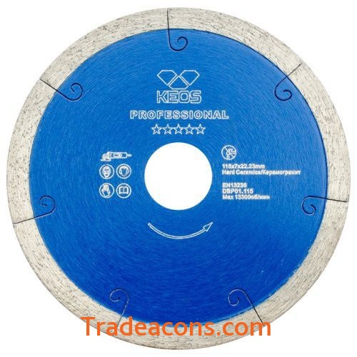 картинка диск алмазный keos professional 115мм/22,23 сплошной (керамогранит) (dbp01.115) от интернет магазина Трейдаконс