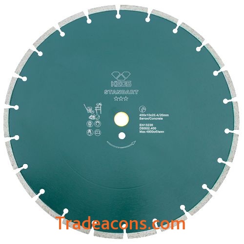 картинка диск алмазный keos standart сегментный (бетон) 400мм/25,4/20 (dbs02.400) от интернет магазина Трейдаконс