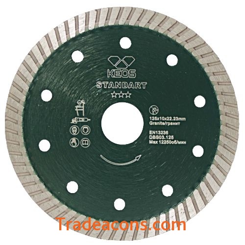 картинка диск алмазный keos standart turbo (гранит) 125мм/22,23 (dbs03.125) от интернет магазина Трейдаконс