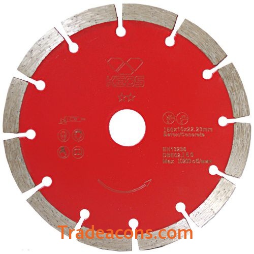 картинка диск алмазный keos eco сегментный (бетон) 150мм/22,23 (dbe02.150) от интернет магазина Трейдаконс
