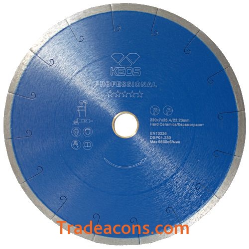 картинка диск алмазный keos professional 230мм/25,4/22,23/ сплошной (керамогранит) (dbp01.230) от интернет магазина Трейдаконс