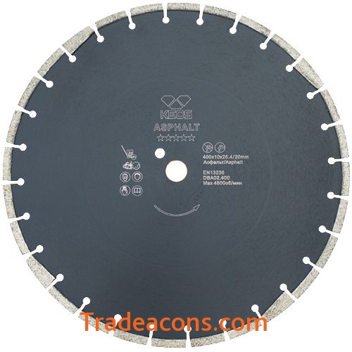 картинка диск алмазный keos professional сегментный (асфальт) 400мм/25,4/20 (dba02.400) от интернет магазина Трейдаконс