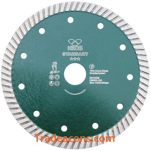 картинка диск алмазный keos standart turbo (гранит) 150мм/22,23 (dbs03.150) от интернет магазина Трейдаконс
