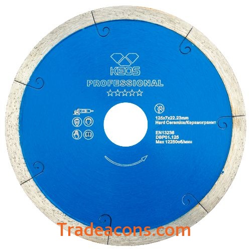 картинка диск алмазный keos professional 125мм/22,23 сплошной (керамогранит) (dbp01.125) от интернет магазина Трейдаконс
