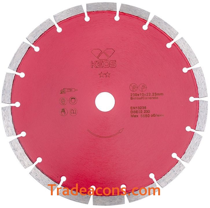 картинка диск алмазный keos eco сегментный (бетон) 230мм/22,23 (dbe02.230) от интернет магазина Трейдаконс
