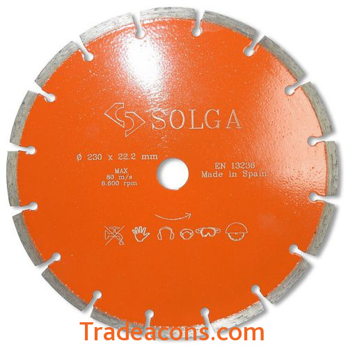 картинка диск алмазный solga diamant basic сегментный (железобетон) 230мм/22,23 от интернет магазина Трейдаконс