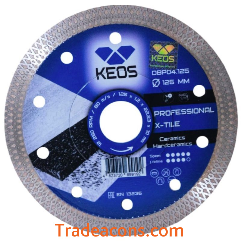 картинка диск алмазный keos professional 125мм/22,23 сплошной турбированный 1.2мм (dbp04.125) от интернет магазина Трейдаконс