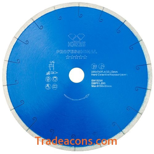 картинка диск алмазный keos professional 250мм/25,4/22,23/ сплошной (керамогранит) (dbp01.250) от интернет магазина Трейдаконс