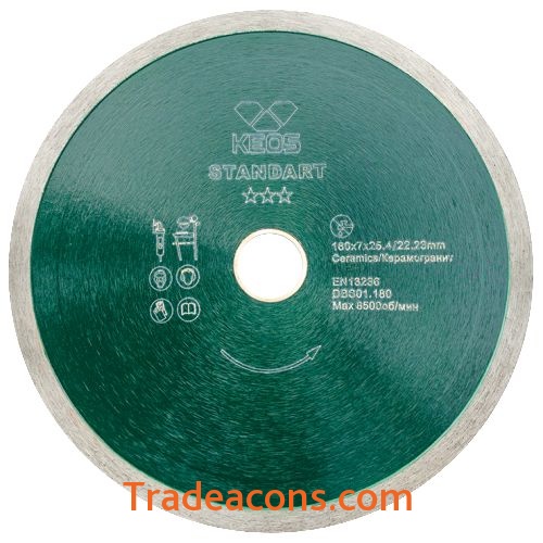 картинка диск алмазный keos standart сплошной (керамогранит) 180мм/25,4/22,23 (dbs01.180) от интернет магазина Трейдаконс