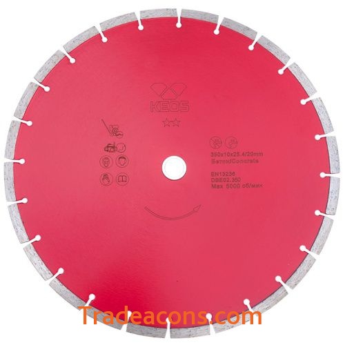 картинка диск алмазный keos eco сегментный (бетон) 350мм/25,4/20 (dbe02.350) от интернет магазина Трейдаконс